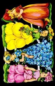 Glanzbilder - 4 Blumenkinder
