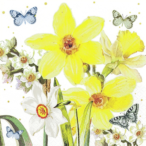 Servietten 33x33 cm - Watercolor Narcissus