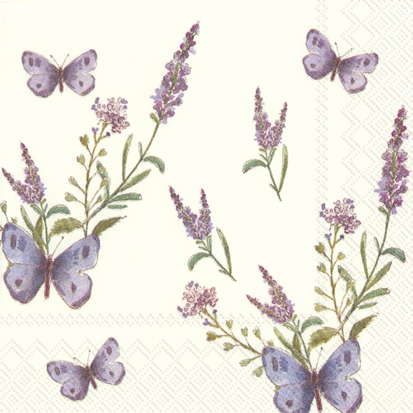 Servietten 25x25 cm - LA LAVANDE cream