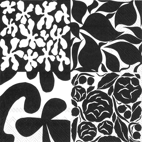 Servietten 25x25 cm - RUUDUT black