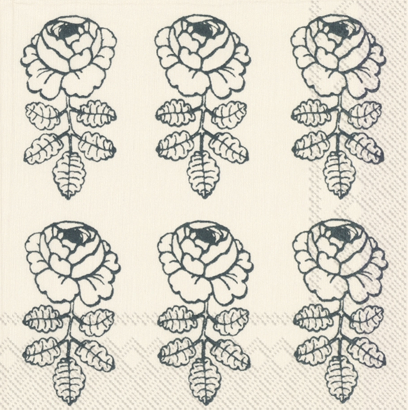 Servietten 33x33 cm - VIHKIRUUSU cream green