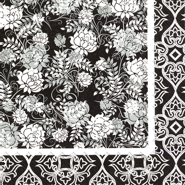 Servietten 33x33 cm - CLASSIC GARDEN black
