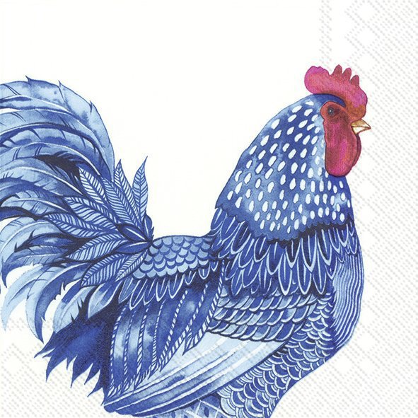 Servietten 33x33 cm - BLUE PLUMAGE