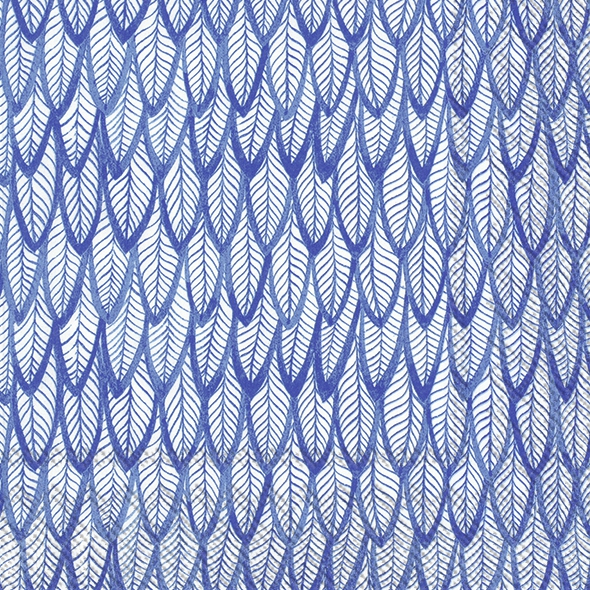 Servietten 33x33 cm - BLUE FEATHERS blue