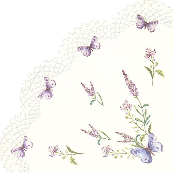 Servietten - Rund - LA LAVANDE cream