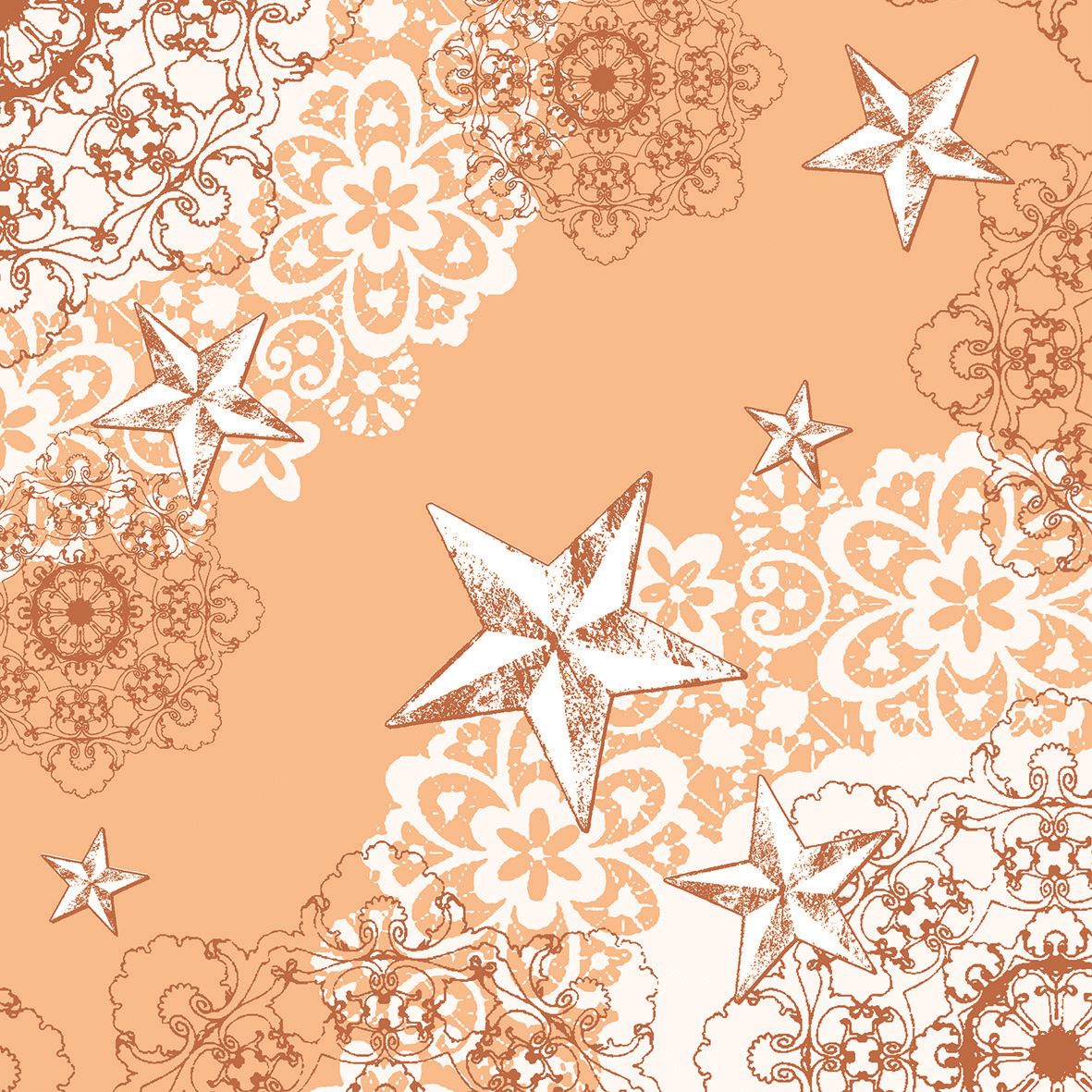 Linclass Servietten 40x40 cm - STERNENSCHEIN apricot-terrakotta