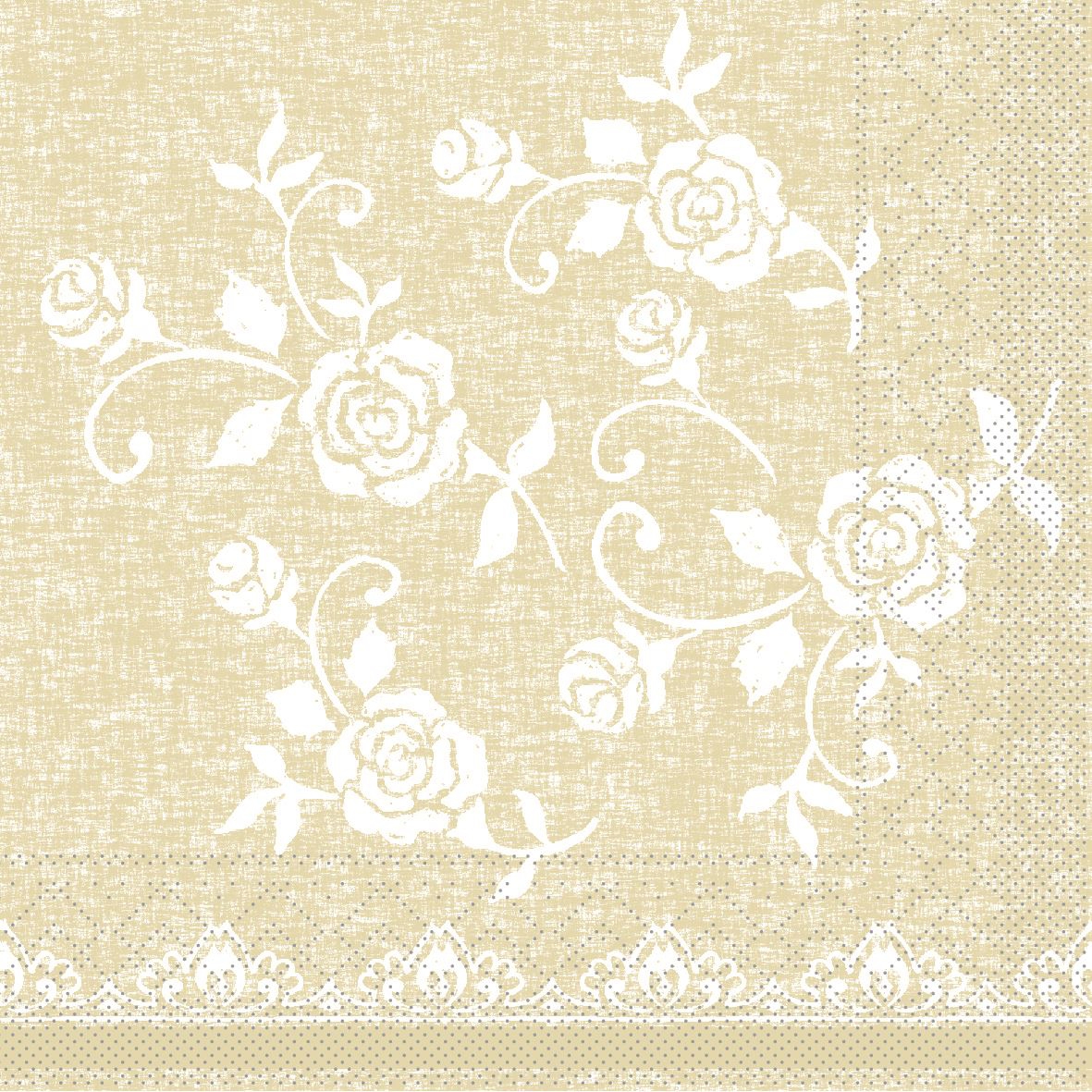 Tissue Servietten 33x33 cm - Lace  (beige)