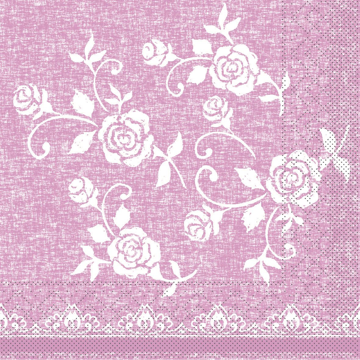 Tissue Servietten 33x33 cm - Lace  (rosé)