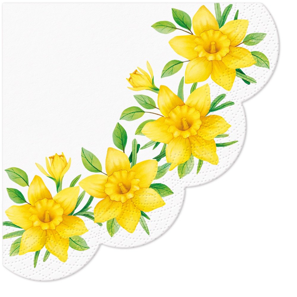 Servietten - Rund - Daffodils in Bloom