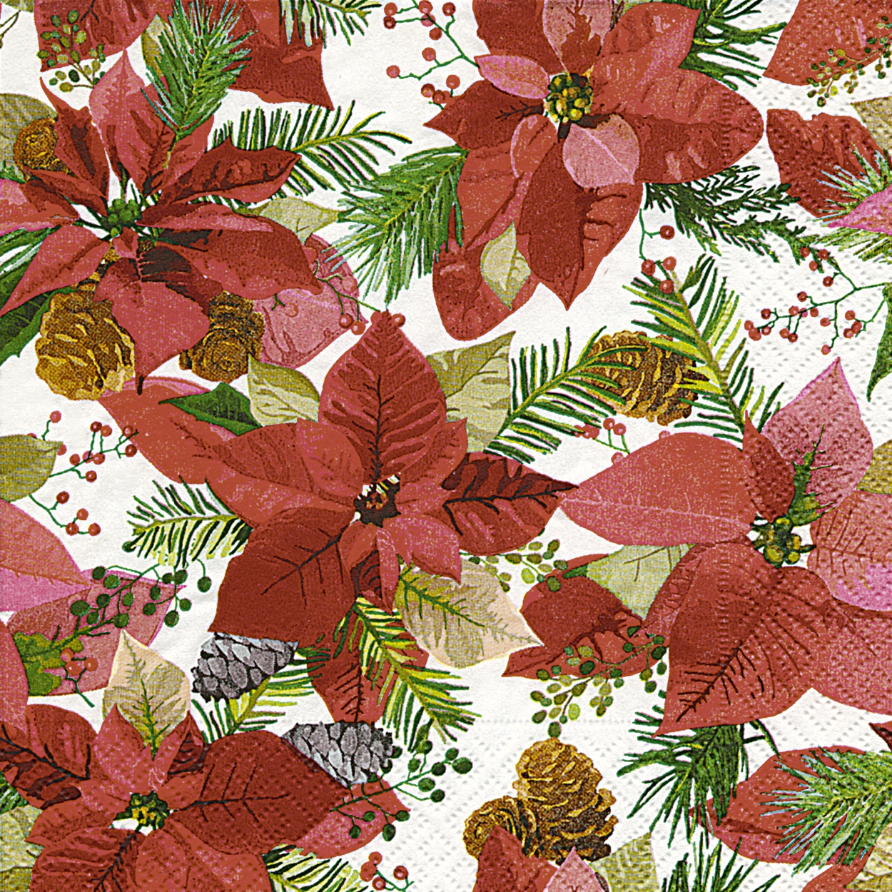 Tovaglioli 33x33 Cm Shiny Poinsettia