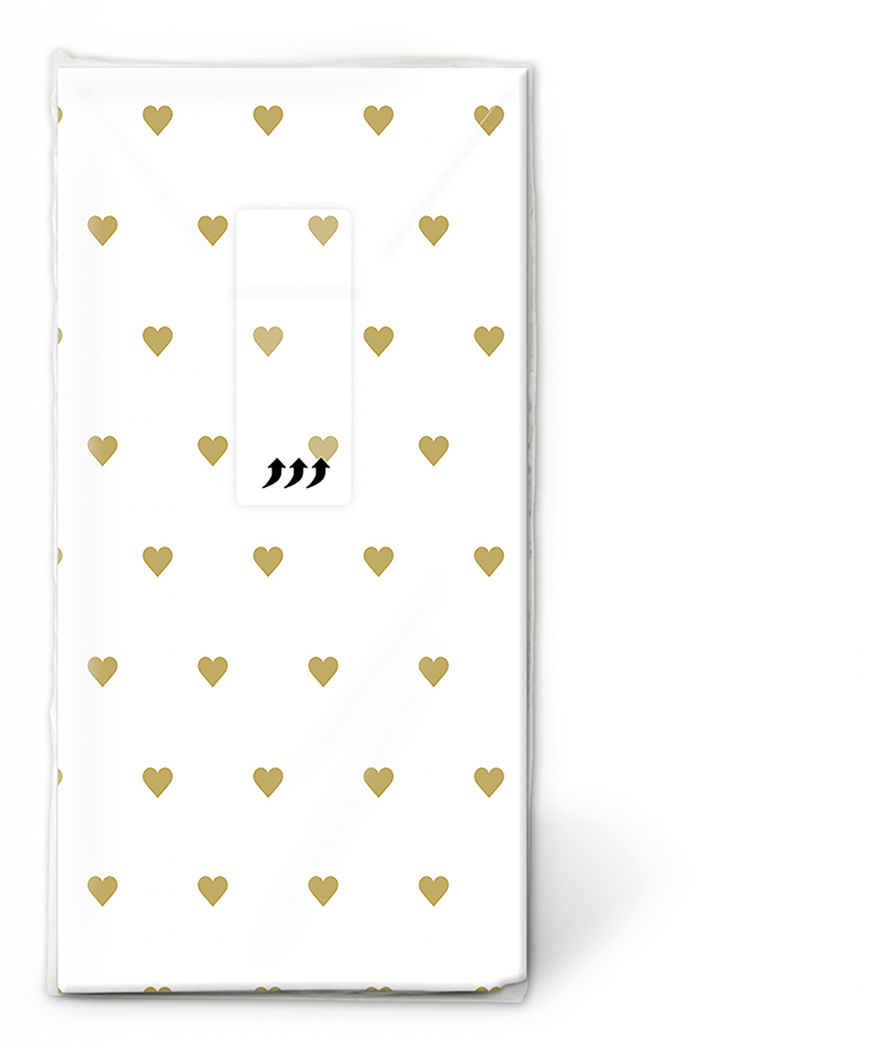 Taschentücher - Petits coeurs gold