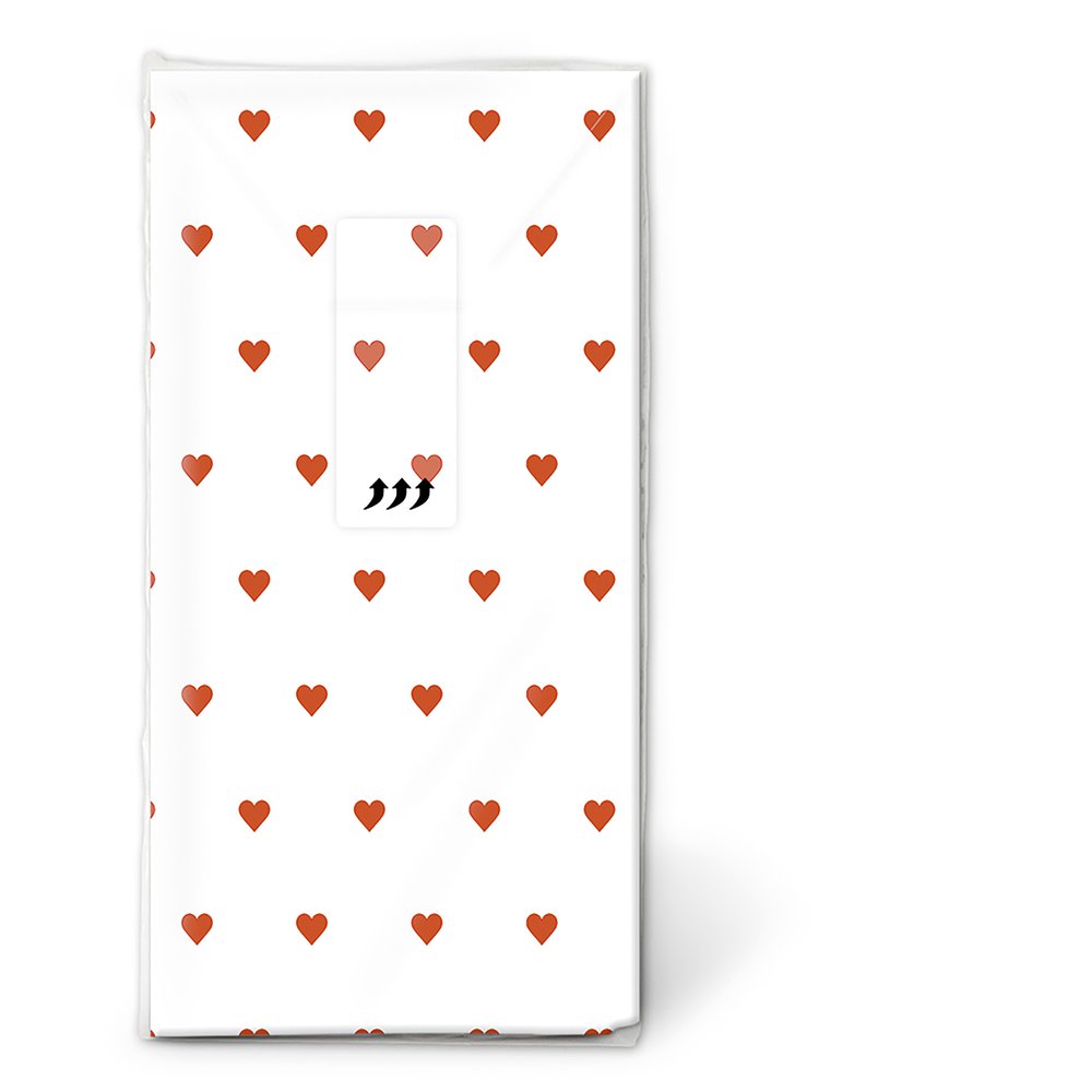 Taschentücher - Petits coeurs red