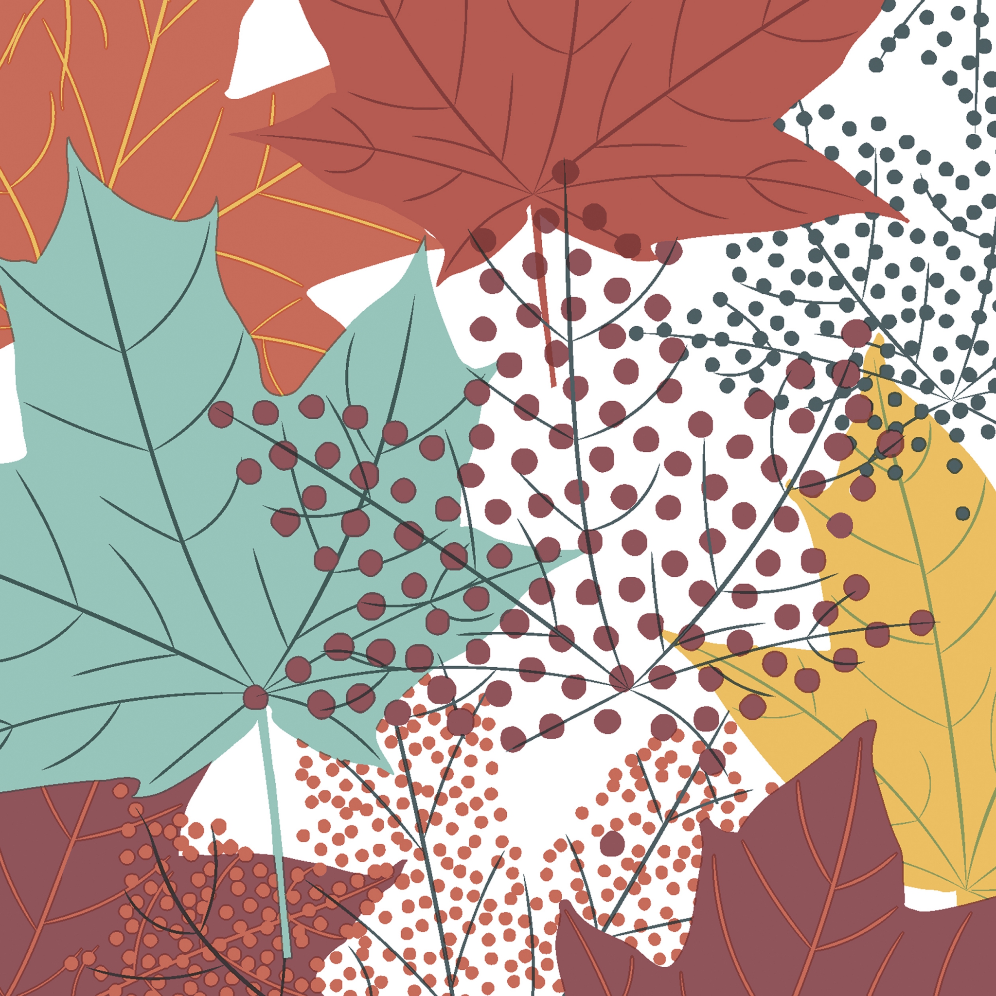 Servietten 33x33 cm - Modern Leaves