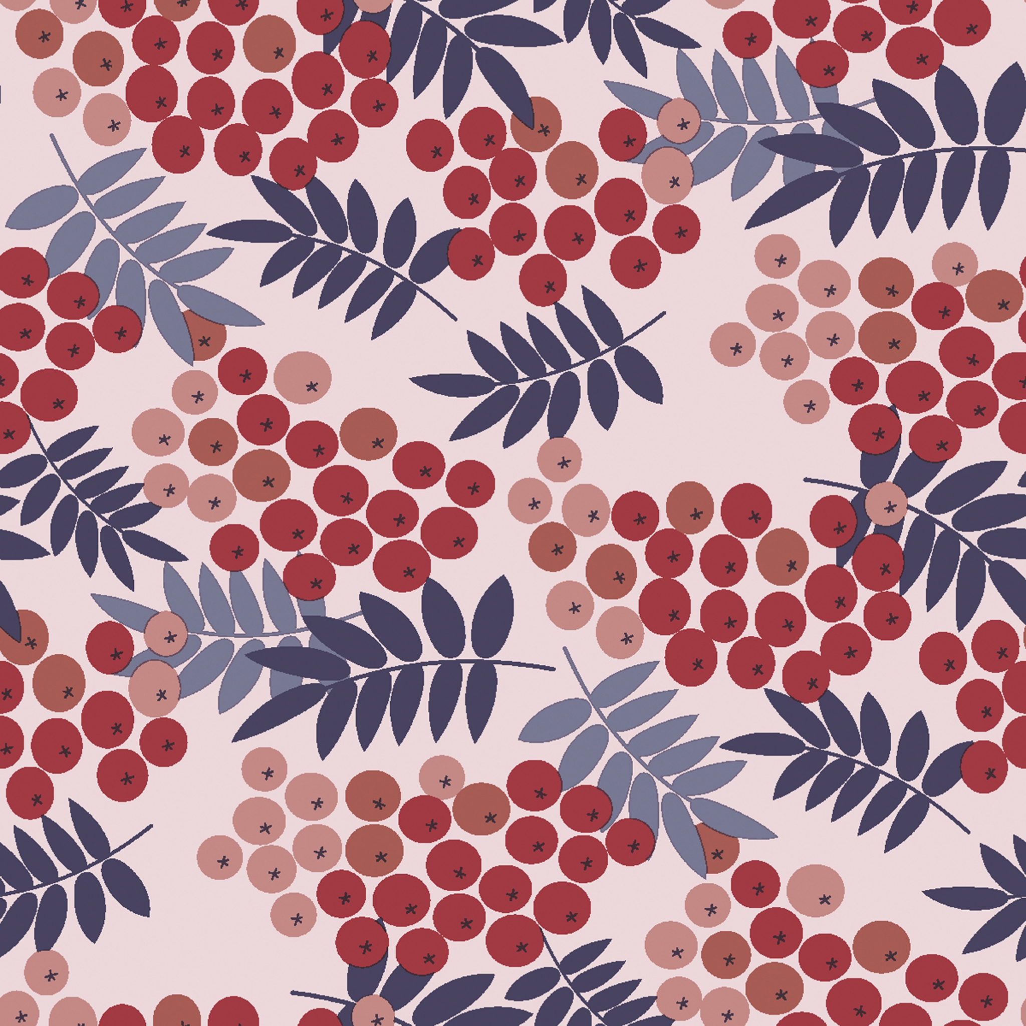 Servietten 24x24 cm - Rowan berries