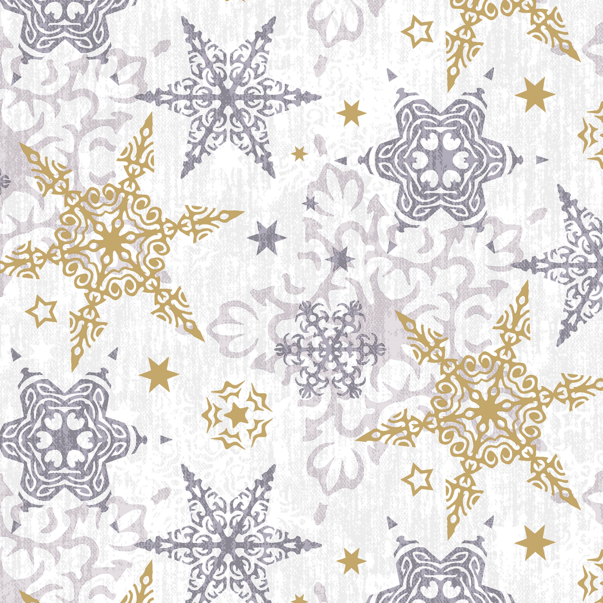 Servietten 33x33 cm - Delicate stars silver