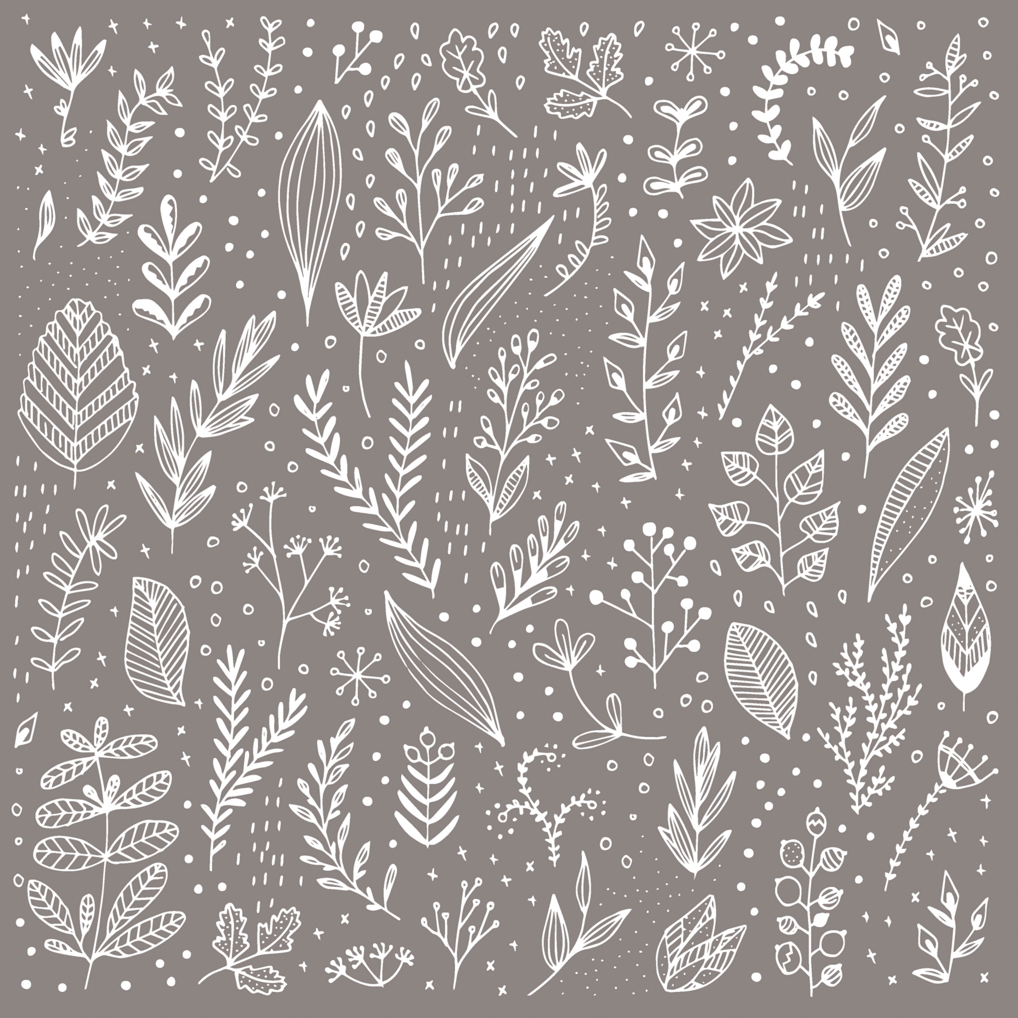 Servietten 33x33 cm - Pure Leaflet taupe