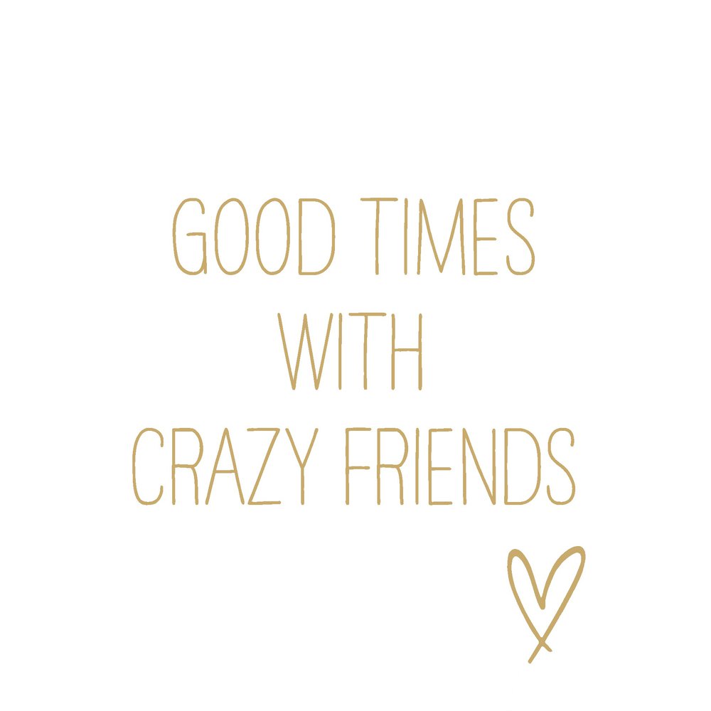Servietten 33x33 cm - Crazy Friends gold