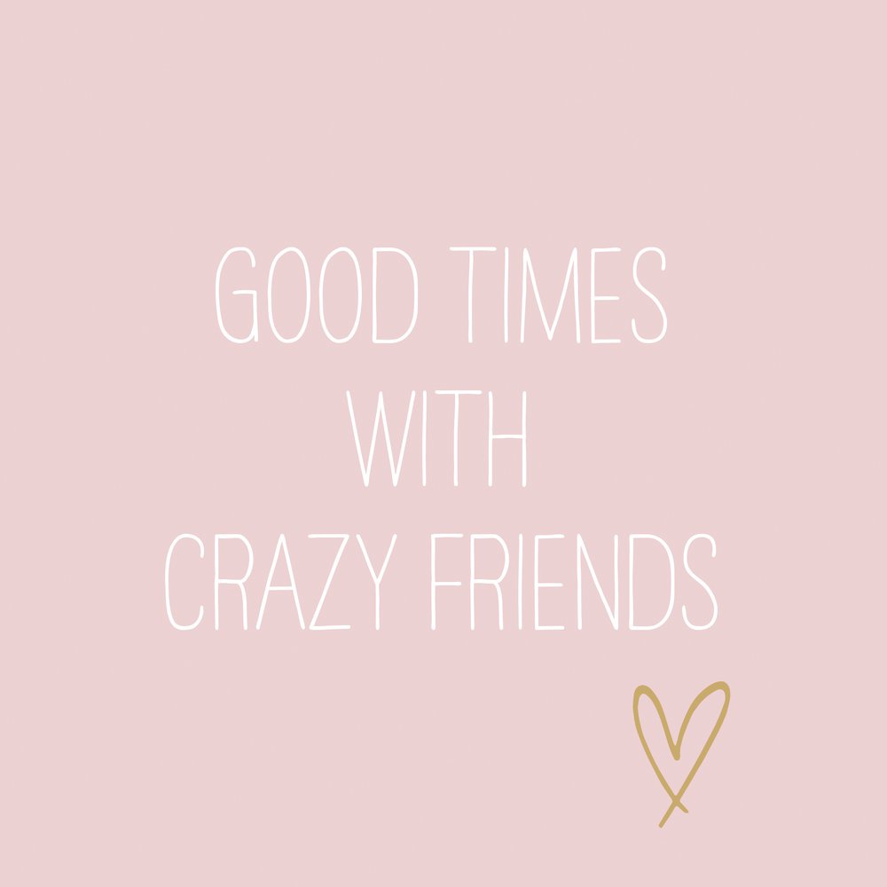 Servietten 33x33 cm - Crazy Friends rosè