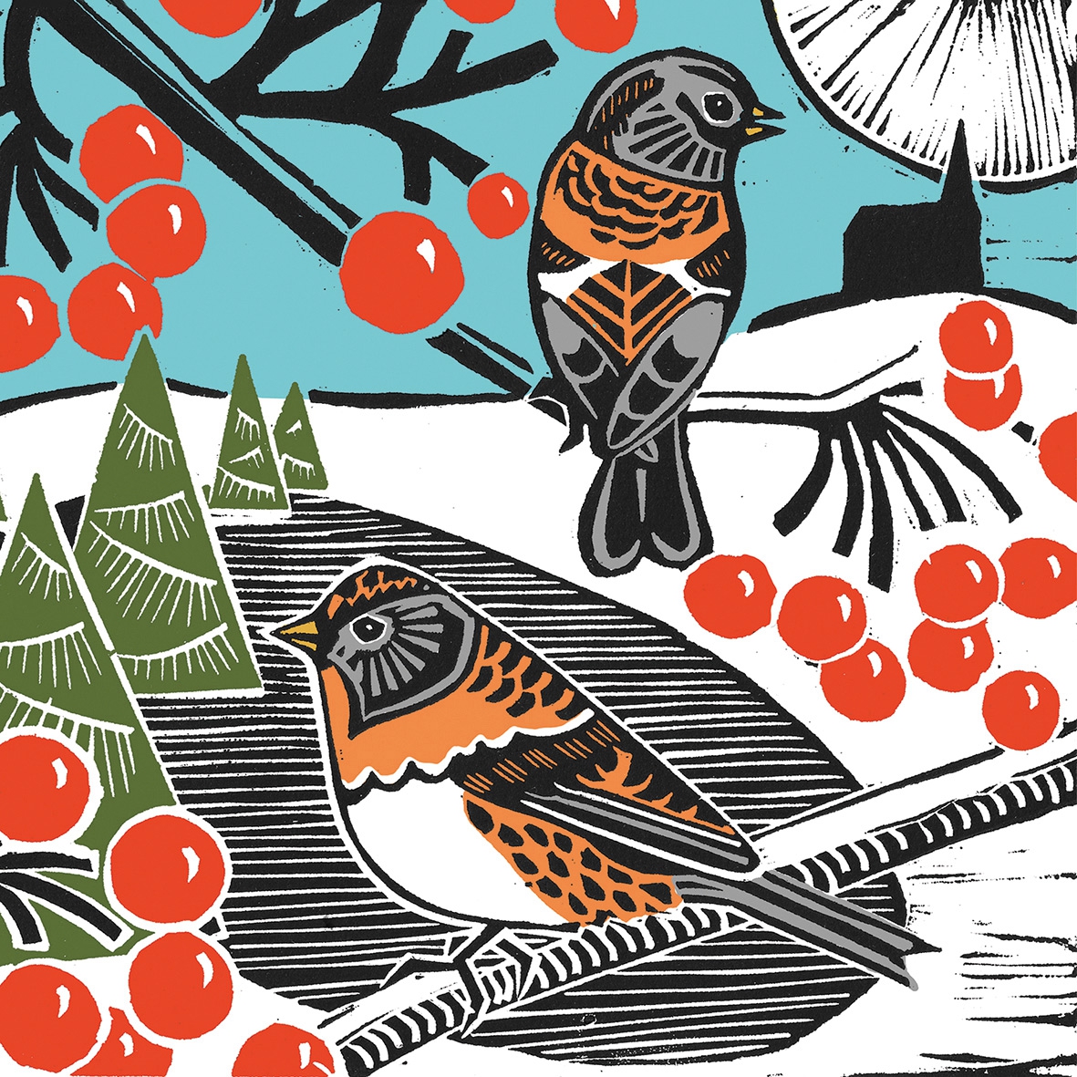 Servietten 25x25 cm - Winter Birds