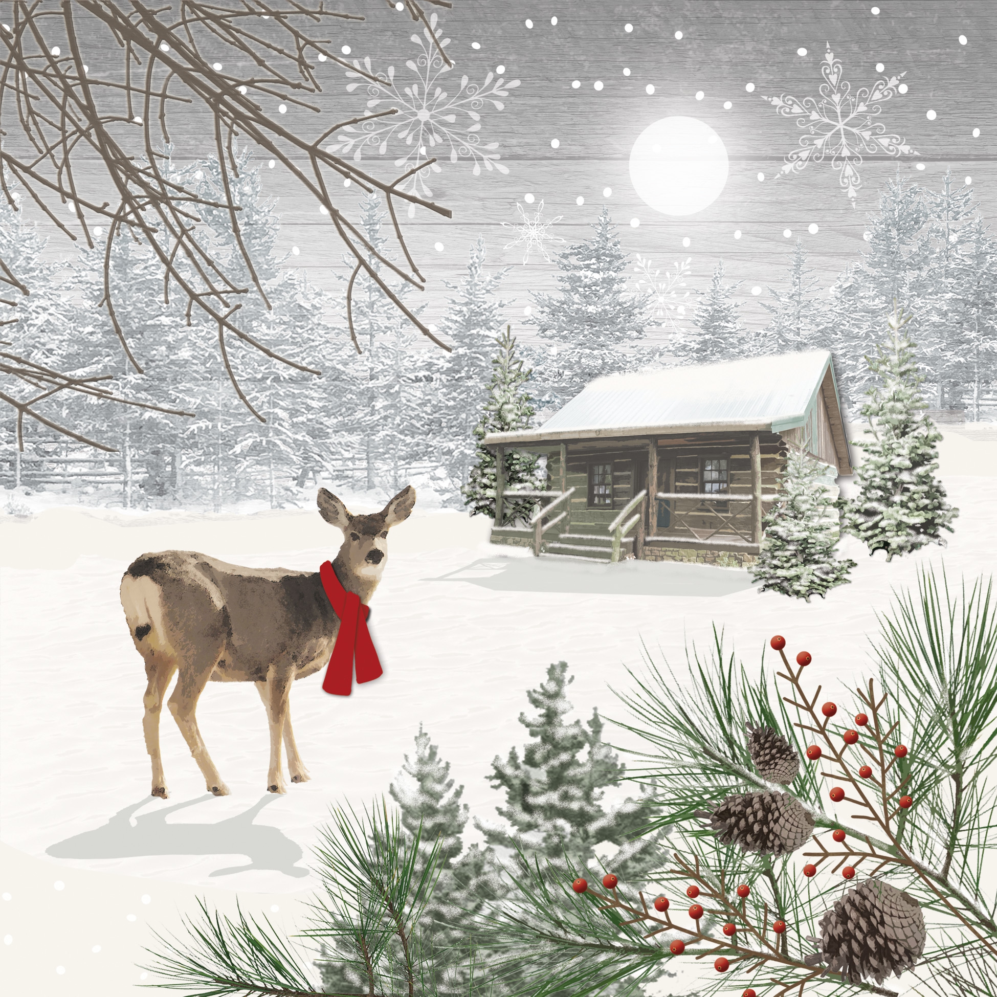 Servietten 25x25 cm - Wintry Deer