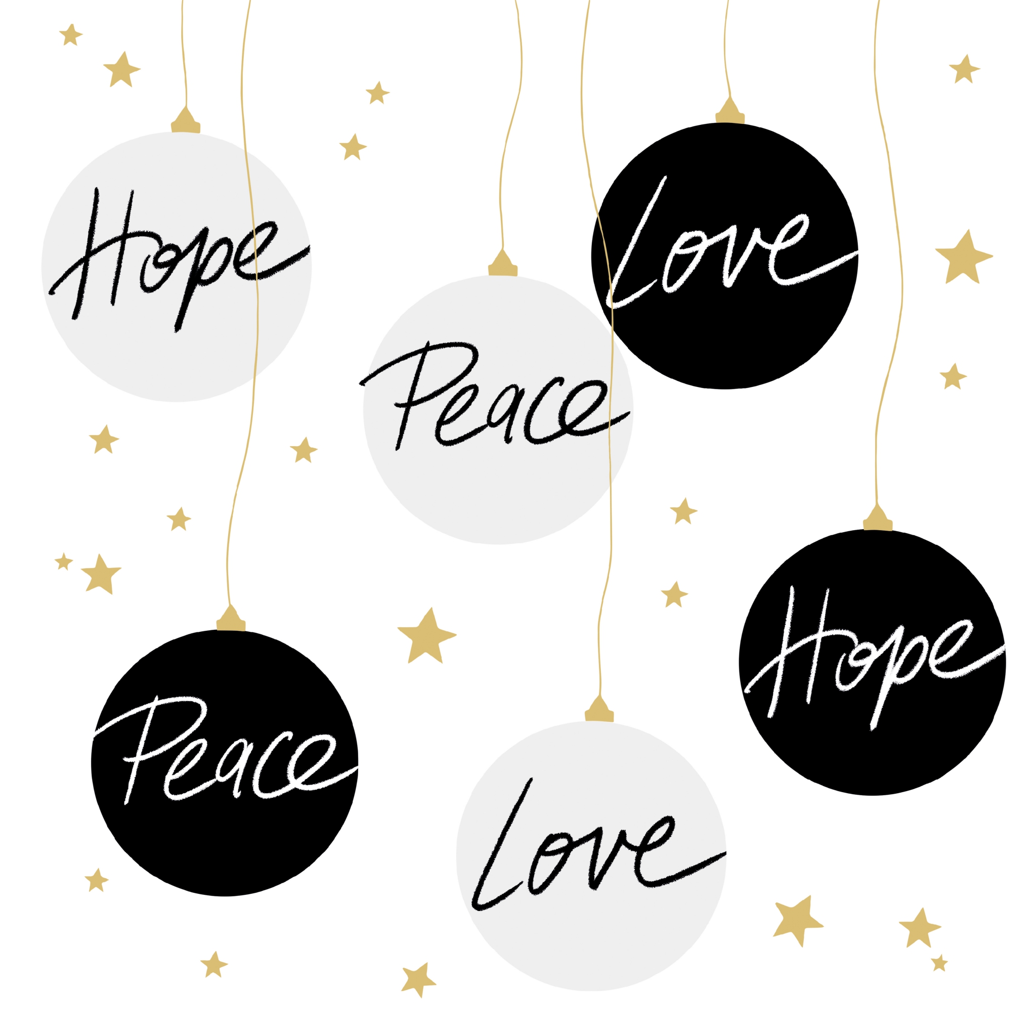 Servietten 33x33 cm - Hope & Peace