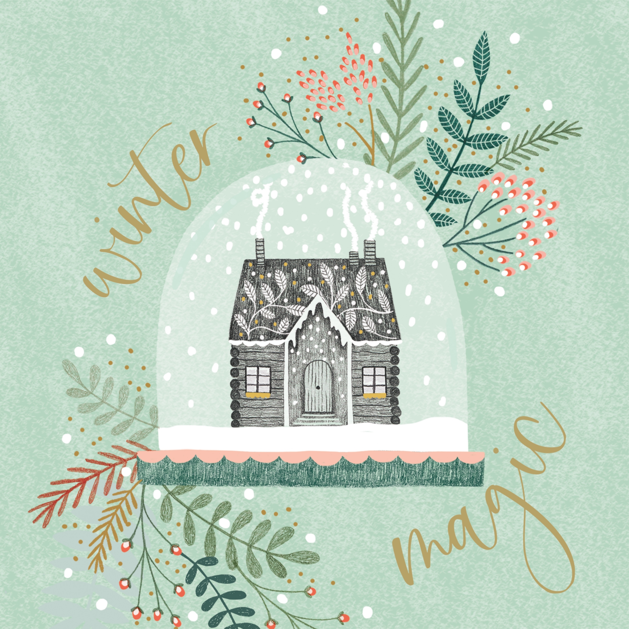Servietten 33x33 cm - Snowglobe