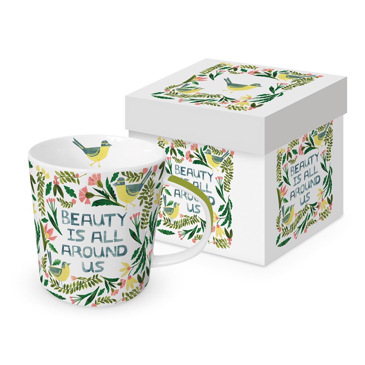 Porzellan-Henkelbecher - Beauty is around Trend