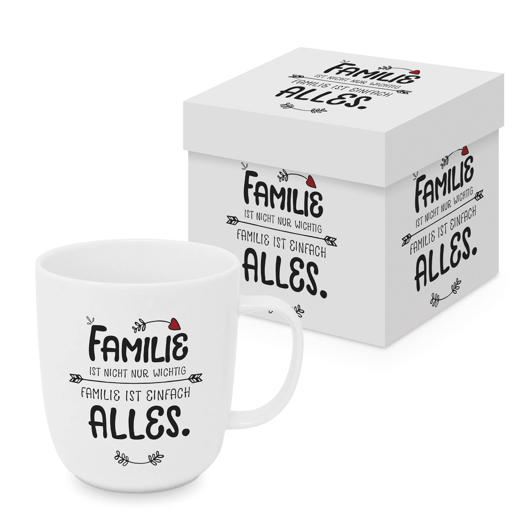 Porzellan-Henkelbecher - Familie Matte