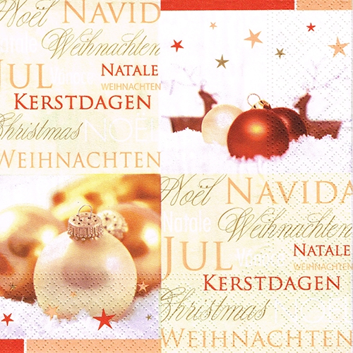 20 Servietten 33x33 cm - Season´s Greetings 