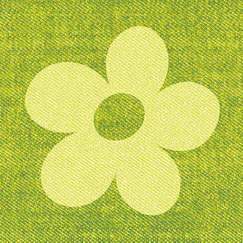 30 Servietten 33x33 cm - Bloomy limonengrün