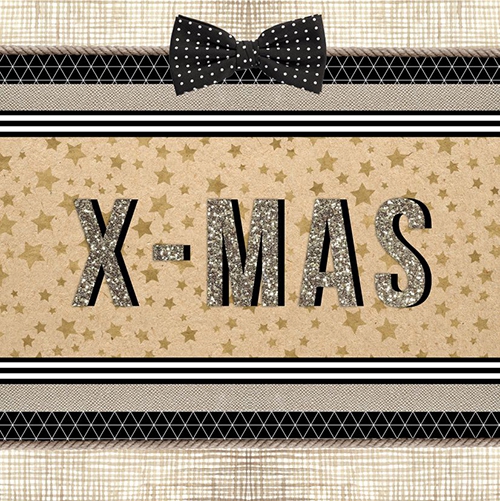20 Servietten 33x33 cm - Golden X-MAS 