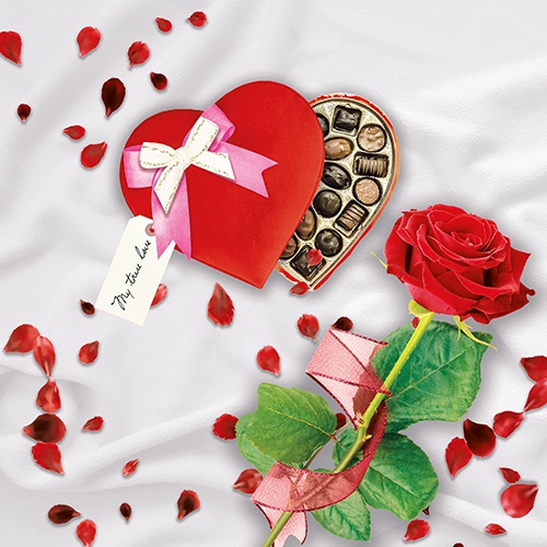 20 Servietten 33x33 cm - My true love , Rosen, Pralinen, Liebe, Hochzeit, Blumen, Schokolade, Ereignisse 20 Servietten 33x33 cm - My true love