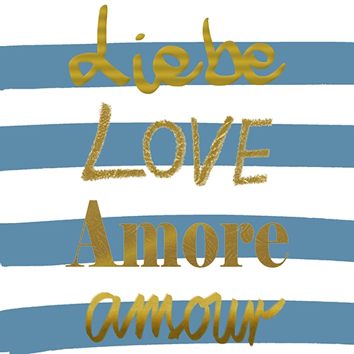 30 Servietten 33x33 cm - All 4 love jeansblau