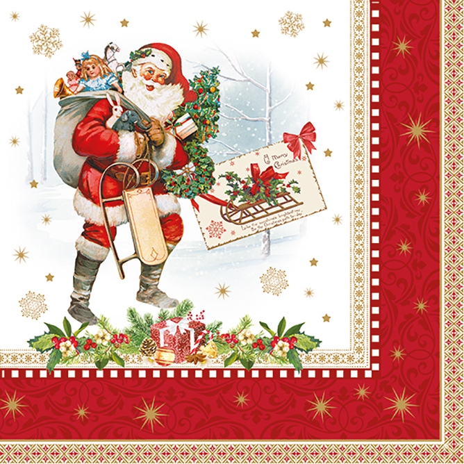 Servietten 33x33 cm - VINTAGE CHRISTMAS