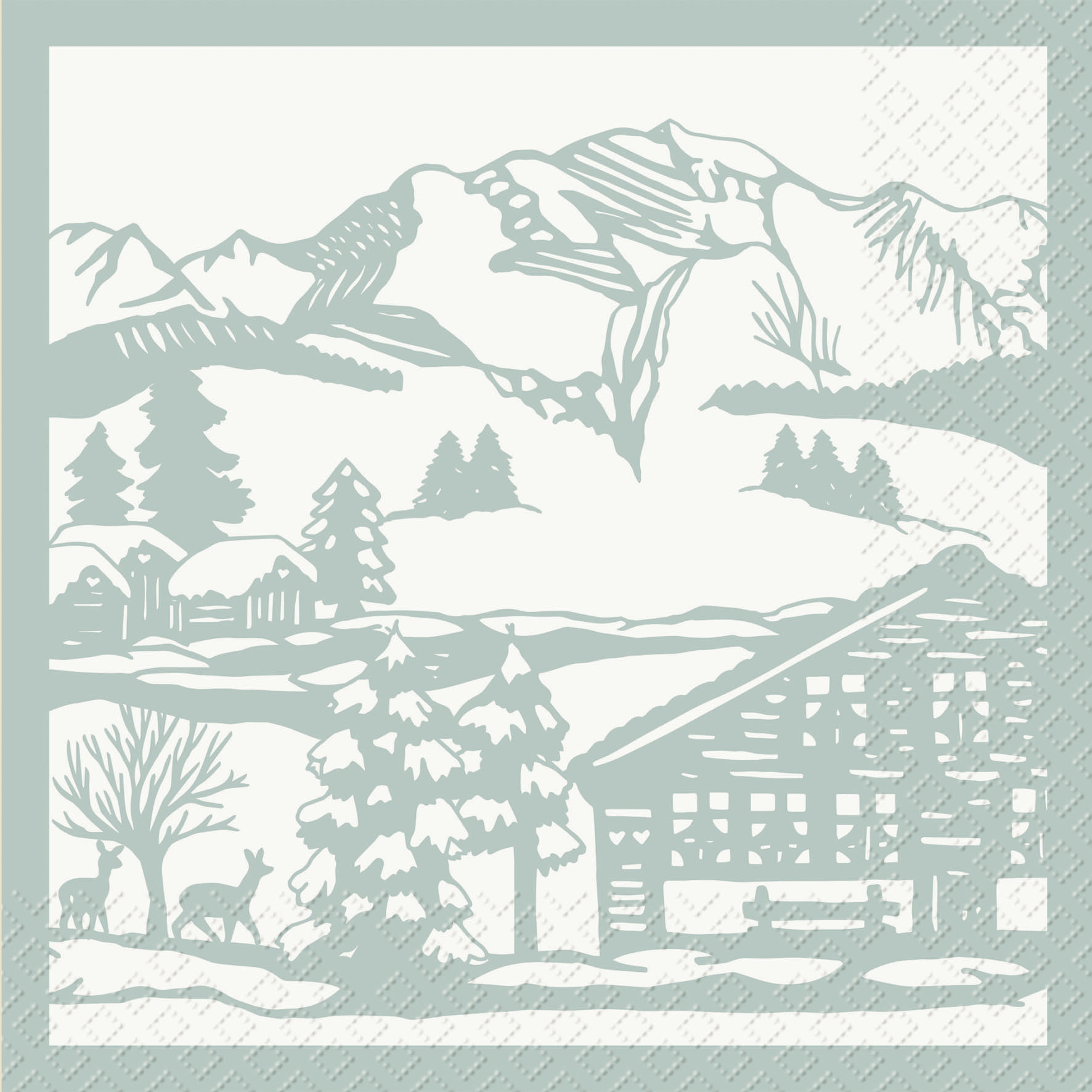 Servietten 33x33 cm - Andrin petrol