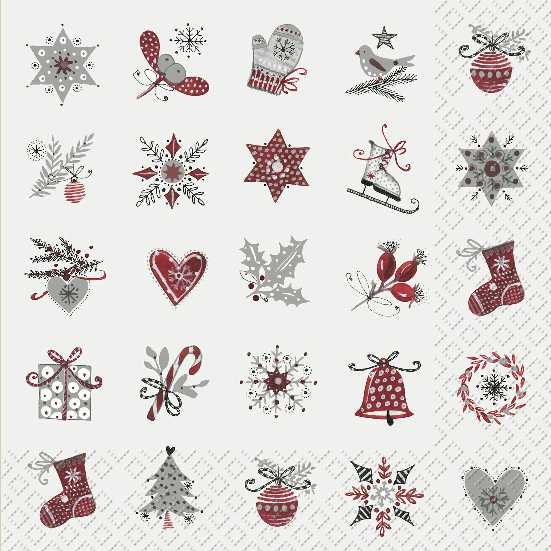 Servietten 33x33 cm - Otila rot