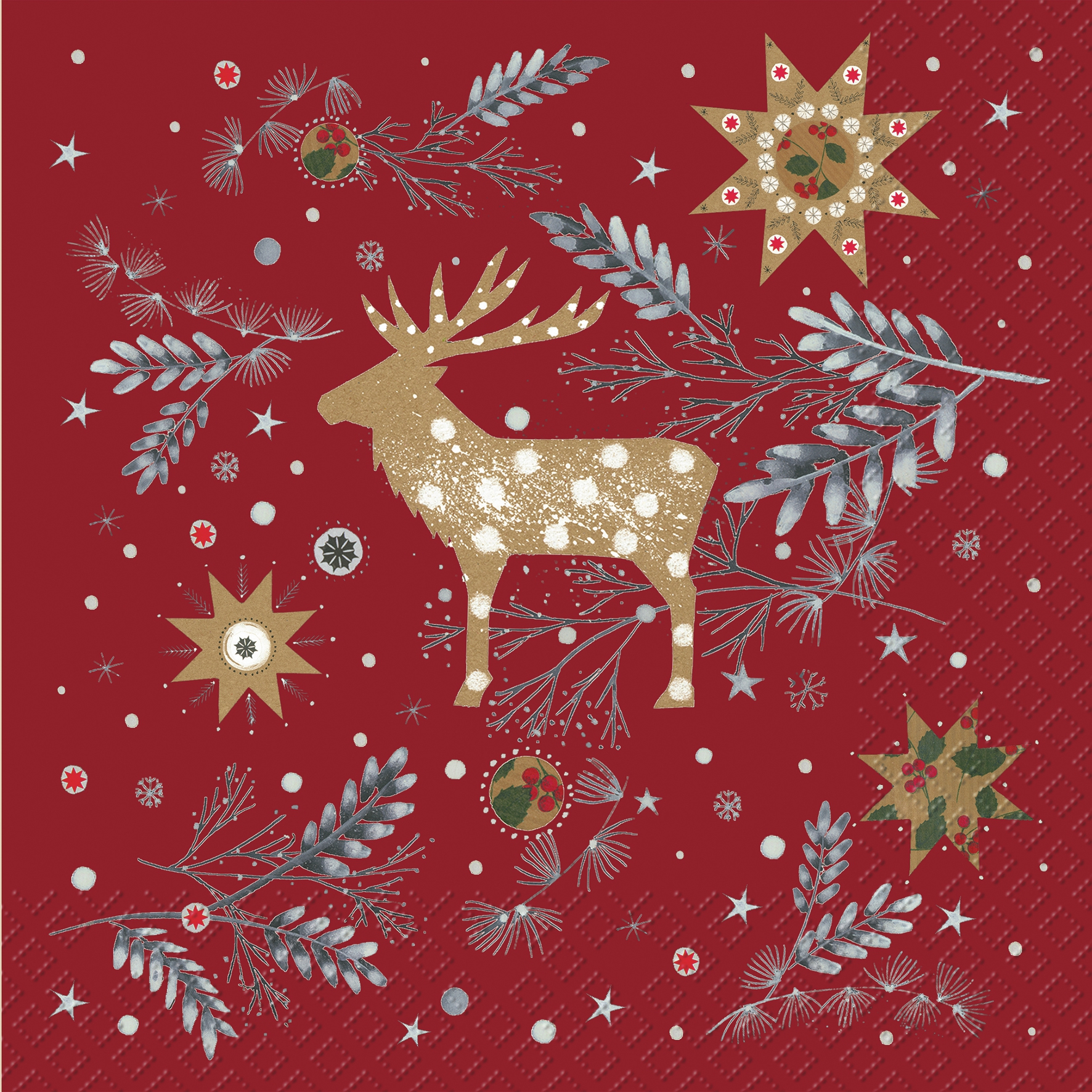 Servietten 33x33 cm - Hermann rot