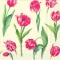 Servietten 33x33 cm - RED TULIPS cream