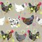 Servietten 33x33 cm - SPATTER HENS linen