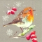 Servietten 33x33 cm - WINTER ROBIN linen