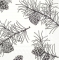 Servietten 33x33 cm - PINE BRANCHES white black