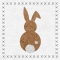 Servietten 33x33 cm - Bunny felt white